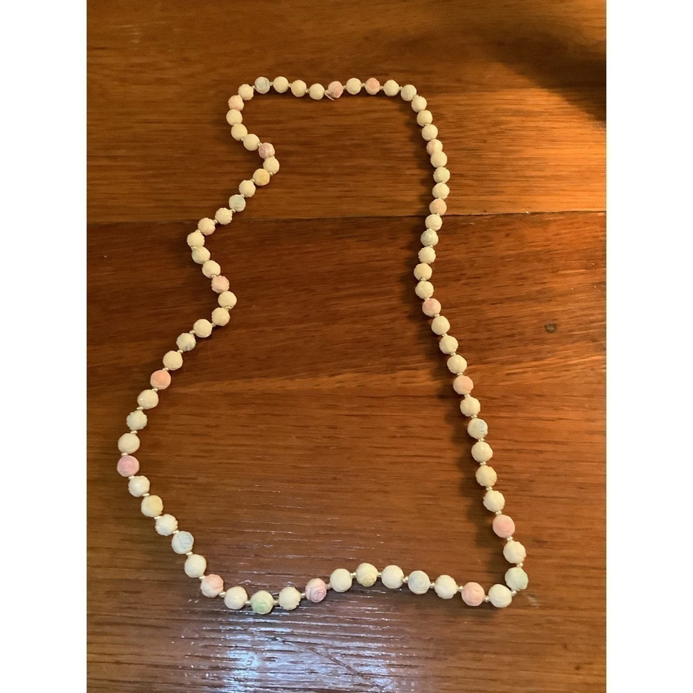 Vintage Rose‎ Beaded Pastel Colored Necklace